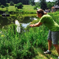 Karen Ebel goes for the catch at the Blitzer Dragonfly event