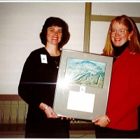 Board Chair 1999-2000, Deirdre Sheerr with Teri Jillson White, Vice Chair in 2000 with Deirdre and Chair in 2001-2002.  