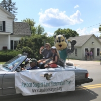 Our Ausbon Sargent mascot Seymour WoodsandFields rides in the NL Hospital Days Parade.